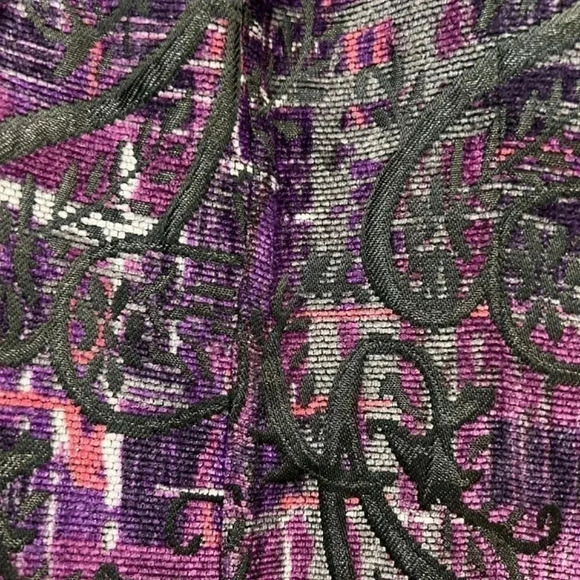 Christopher & Banks Reversible Blazer Size 10 Black Purple Print - Picture 9 of 10